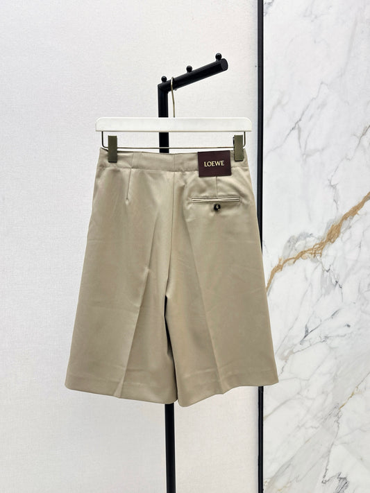 Lo 25 Leather buckle elastic high waisted pants(KHAKI/BLACK)