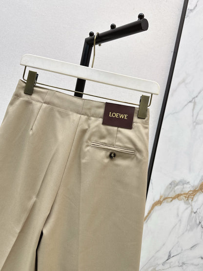 Lo 25 Leather buckle elastic high waisted pants(KHAKI/BLACK)