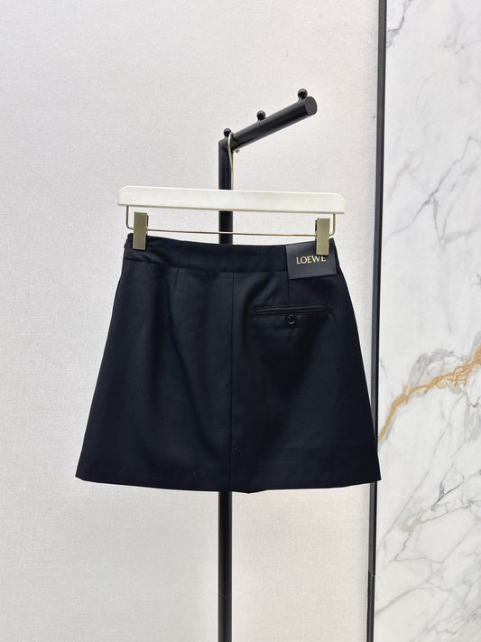 Lo 25 New leather buckle elastic pleated high waist skirt(wine red/BLACK)