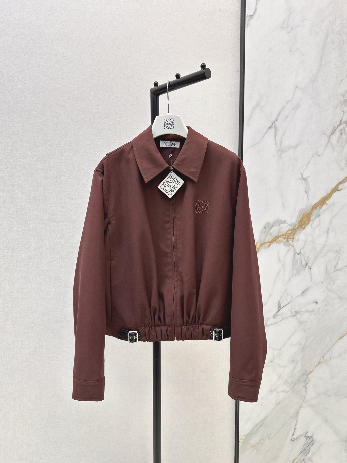 Lo 25 New style lapel short jacket(wine red/BLACK)