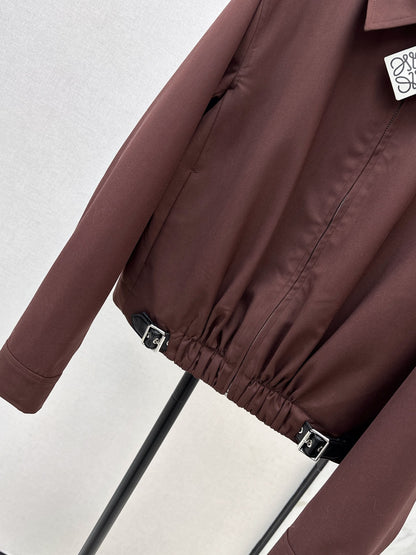 Lo 25 New style lapel short jacket(wine red/BLACK)