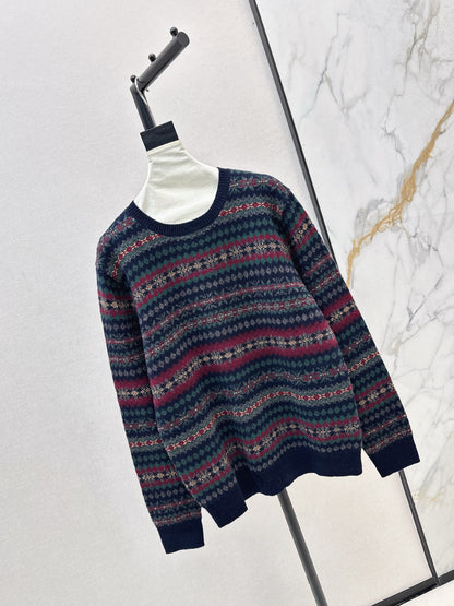 Ral 25 New Fair Isle Intarsia Wool Crew Neck Sweater