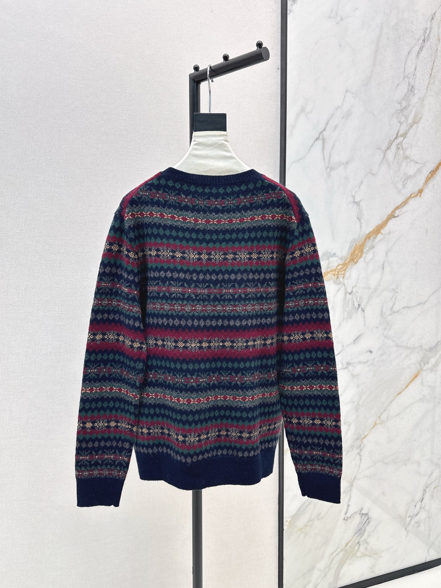 Ral 25 New Fair Isle Intarsia Wool Crew Neck Sweater