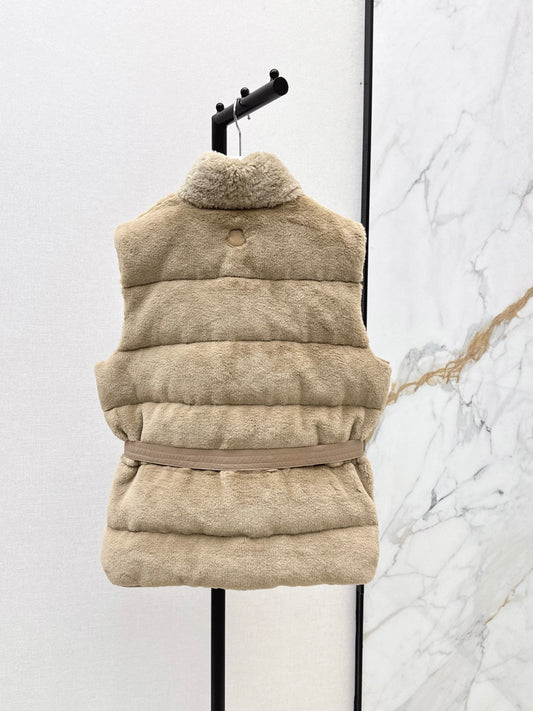 Mon 25 Fluffy stand-up collar down short vest