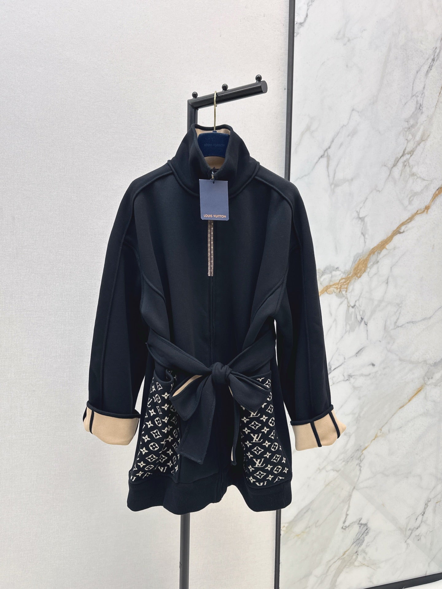 L 25 Pocket floral casual jacket  (KHAKI/BLACK)