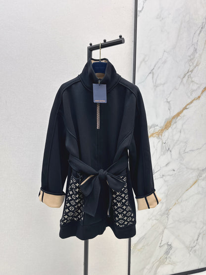 L 25 Pocket floral casual jacket  (KHAKI/BLACK)