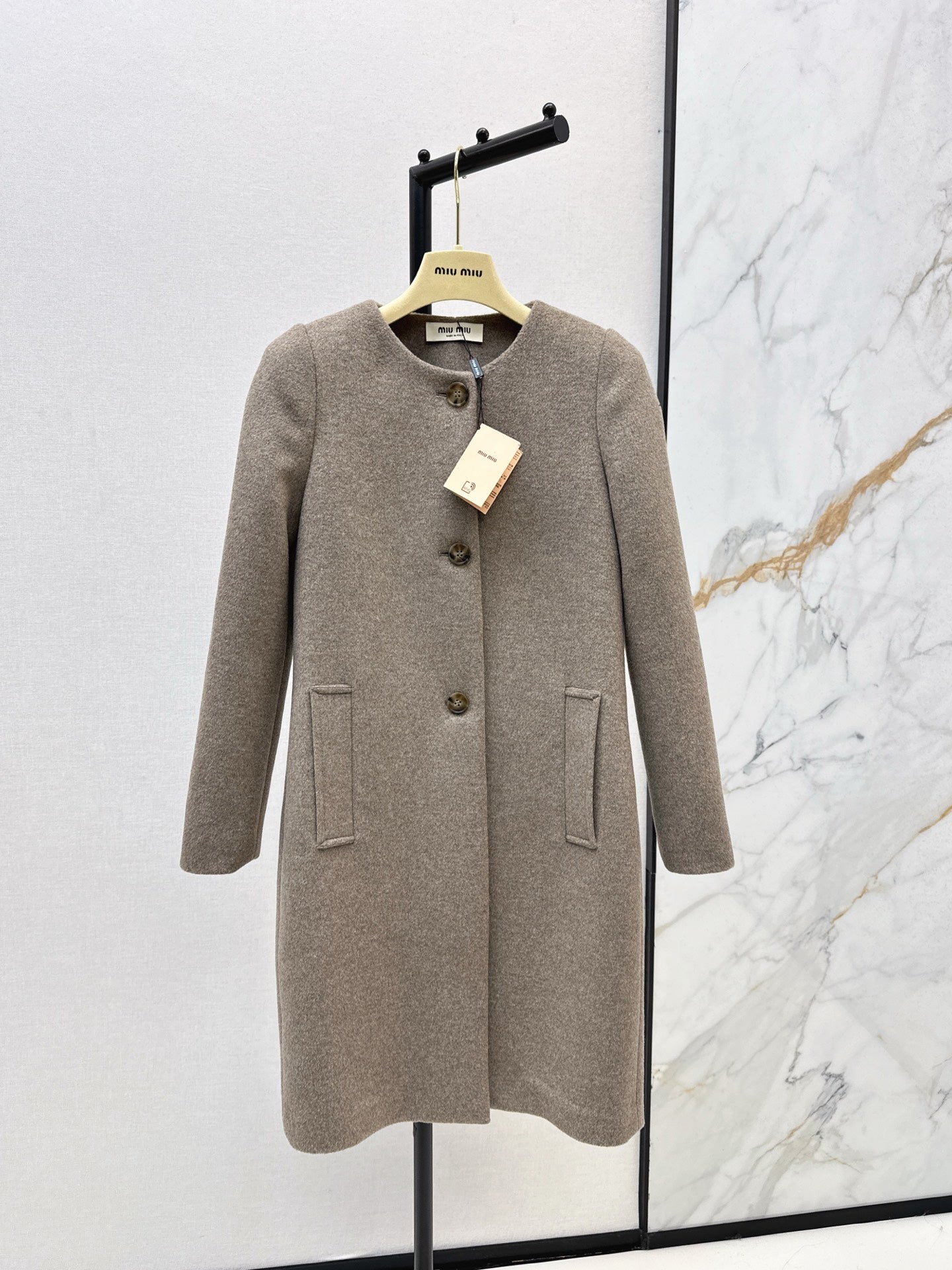 Mi 25 New classic single-breasted wool coat(GRAY/BLACK)