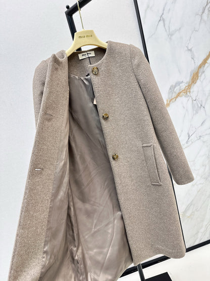 Mi 25 New classic single-breasted wool coat(GRAY/BLACK)