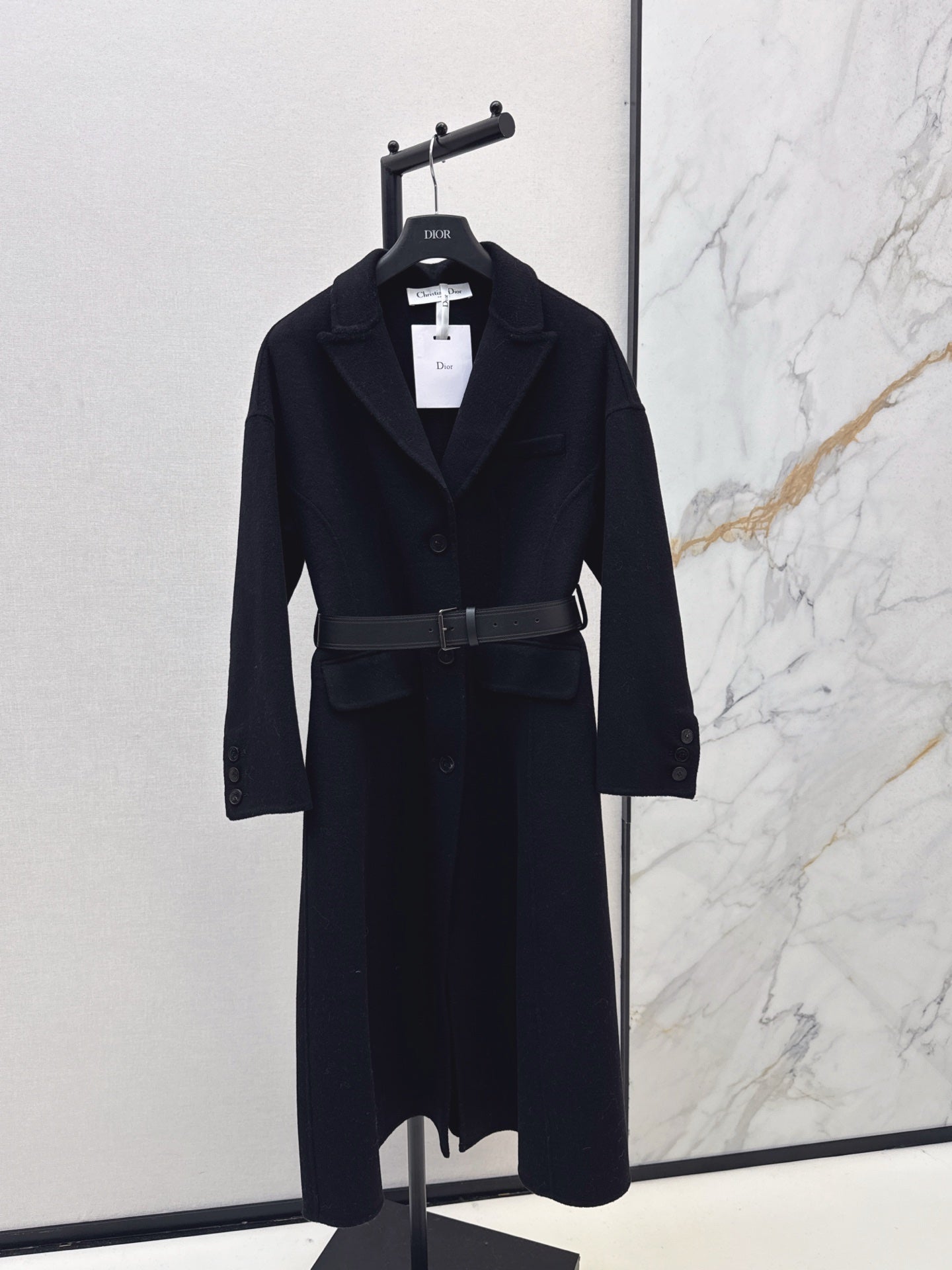 Di 25 New detachable scarf wool cashmere coat（WHITE/BLACK/KHAKI）