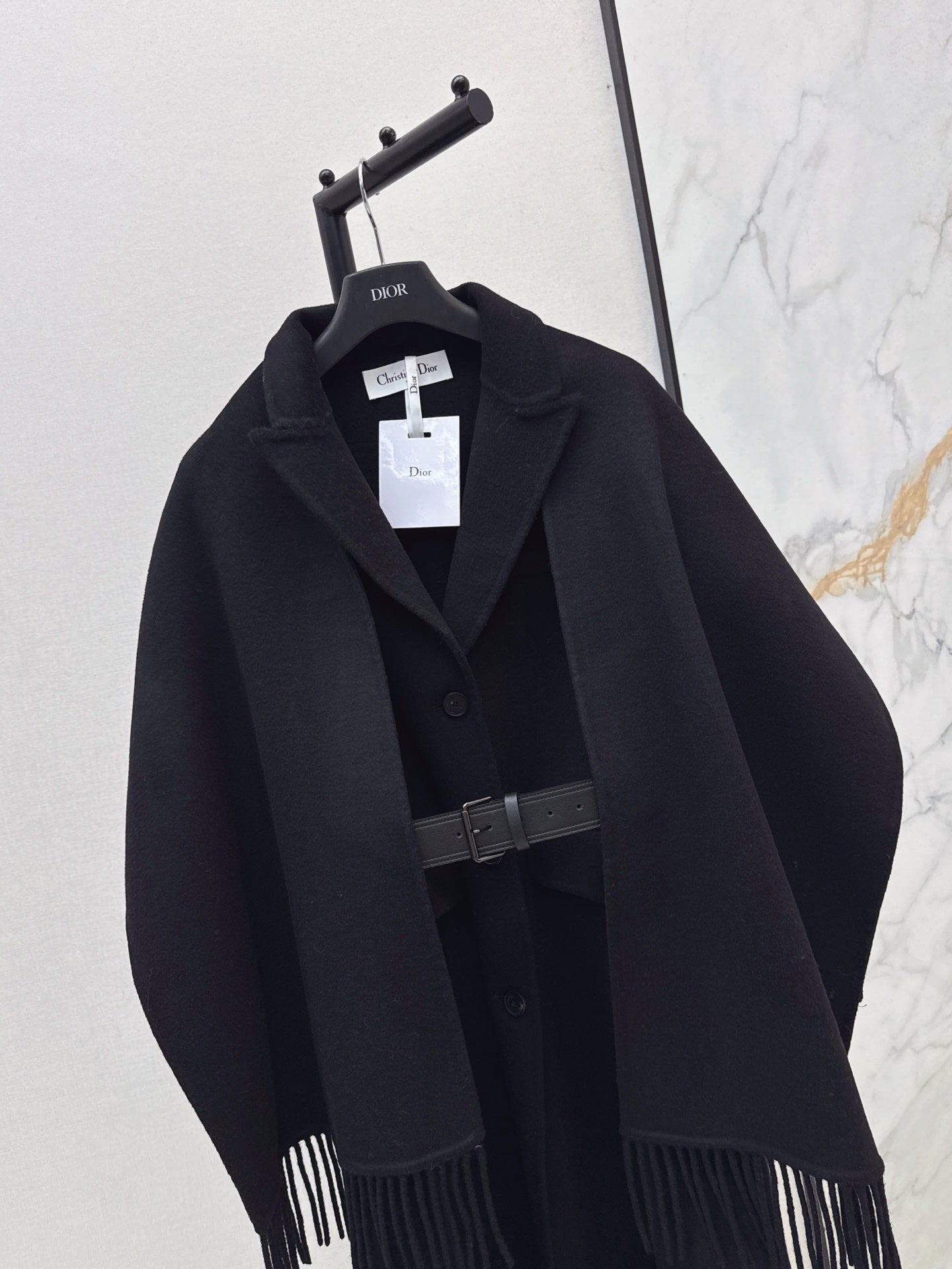 Di 25 New detachable scarf wool cashmere coat（WHITE/BLACK/KHAKI）