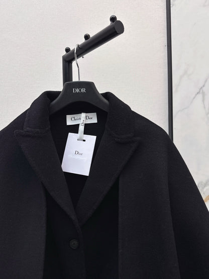 Di 25 New detachable scarf wool cashmere coat（WHITE/BLACK/KHAKI）