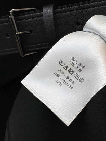Di 25 New detachable scarf wool cashmere coat（WHITE/BLACK/KHAKI）