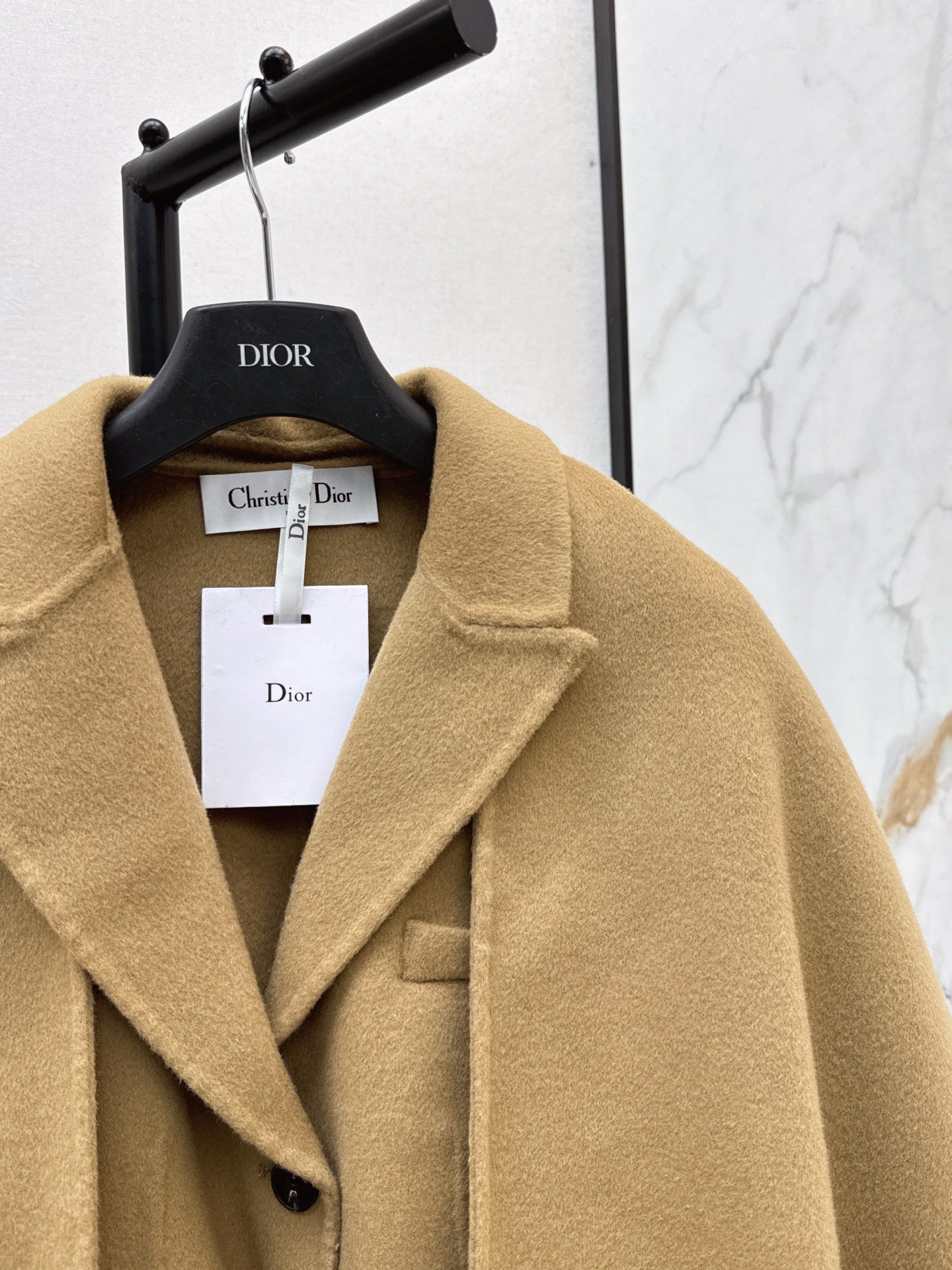 Di 25 New detachable scarf wool cashmere coat（WHITE/BLACK/KHAKI）