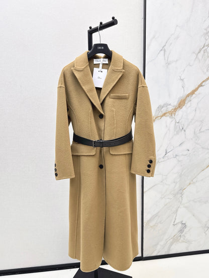 Di 25 New detachable scarf wool cashmere coat（WHITE/BLACK/KHAKI）