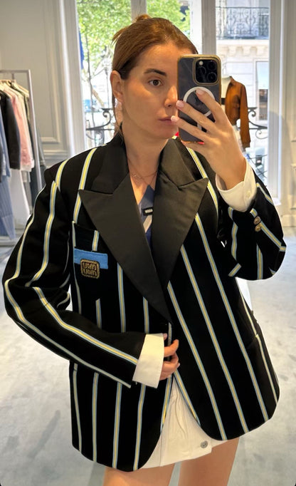Mi 25 New woven striped suit jacket