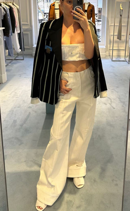 Mi 25 New woven striped suit jacket