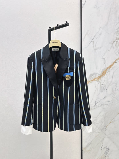 Mi 25 New woven striped suit jacket