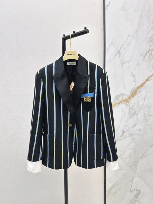 Mi 25 New woven striped suit jacket