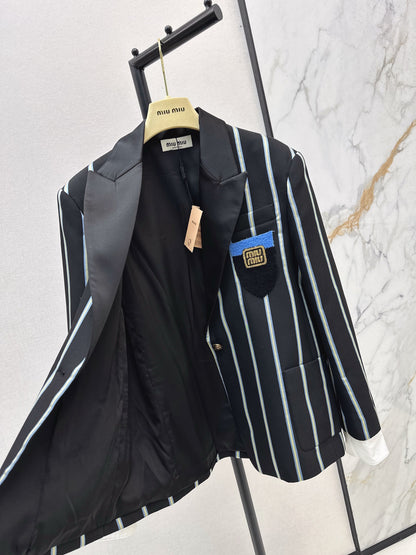 Mi 25 New woven striped suit jacket