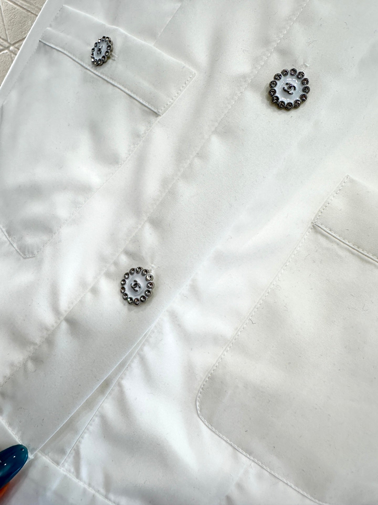 C 25 Round neck pocket pure cotton thin jacket