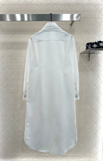 C 25 Ribbon-tied long shirt dress