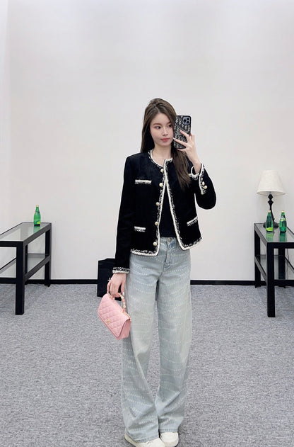 C 25 Hemmed corduroy vertical stripe jacket