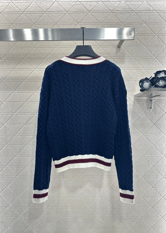 C 25 V-neck cable-knit cashmere cardigan