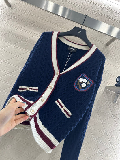 C 25 V-neck cable-knit cashmere cardigan