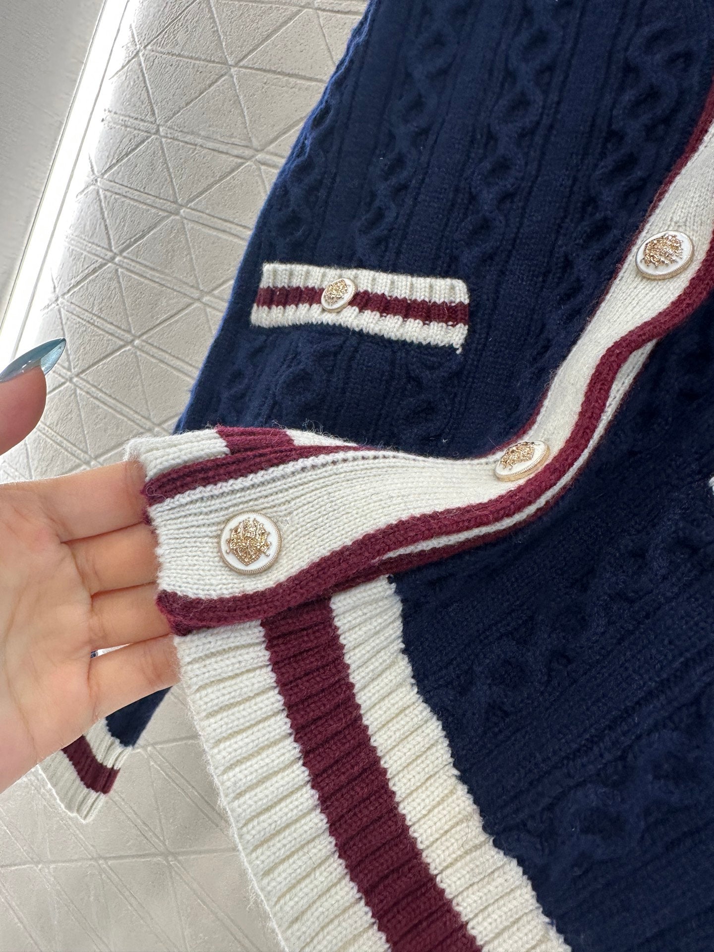 C 25 V-neck cable-knit cashmere cardigan