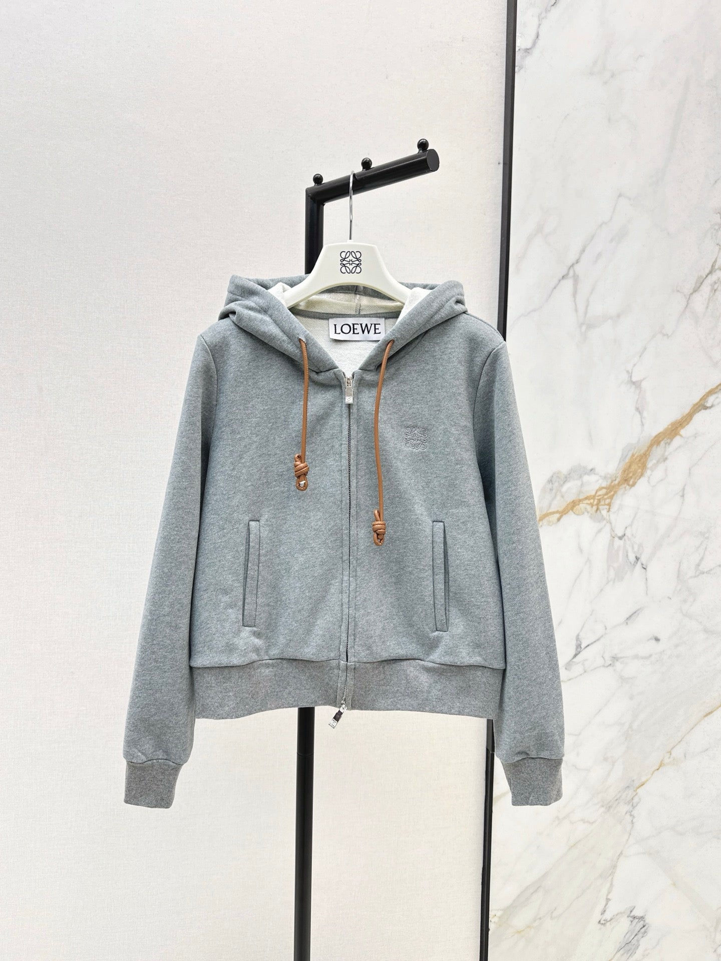 Lo 25 New loose hooded casual jacket (gray/black)