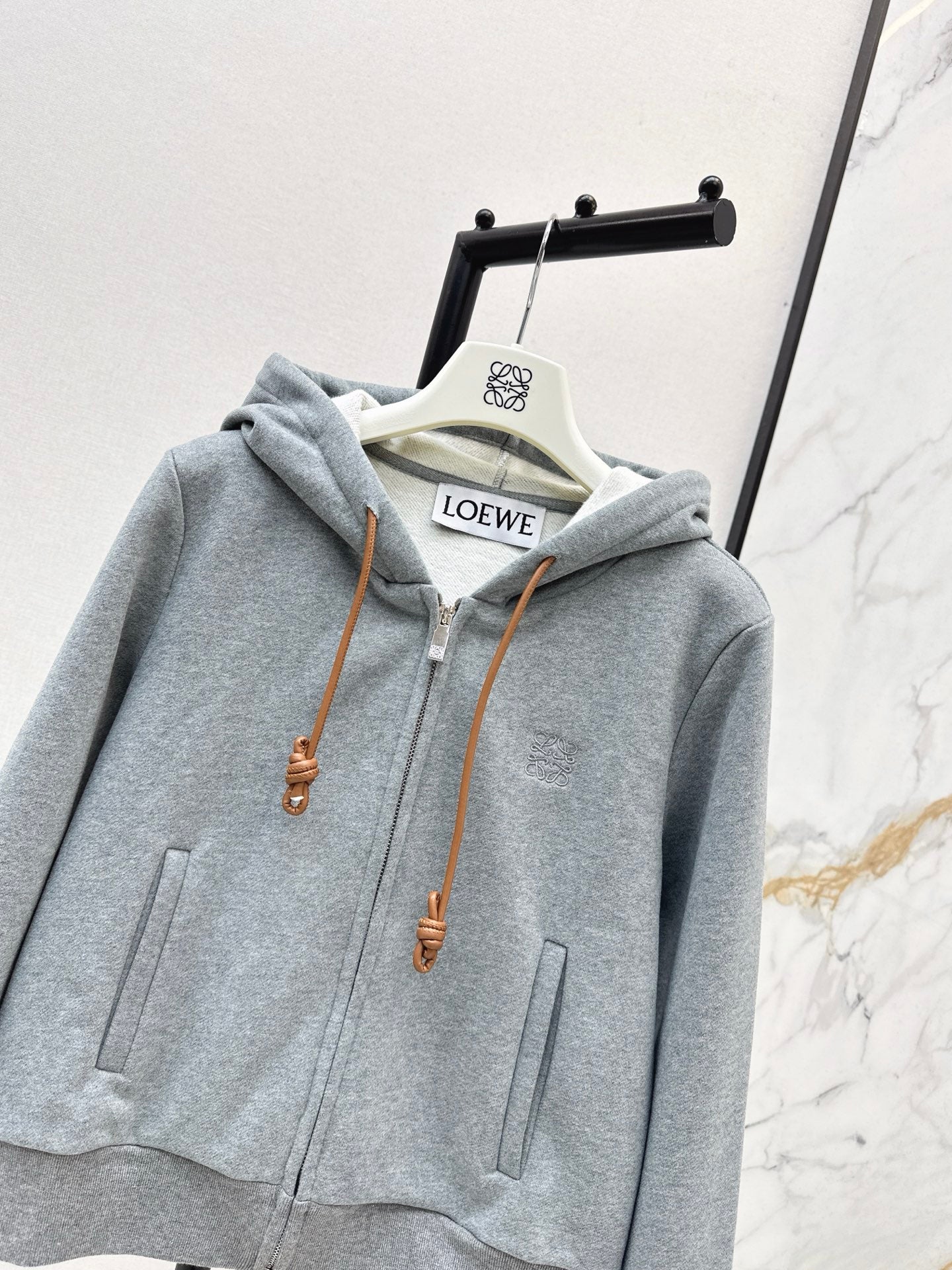 Lo 25 New loose hooded casual jacket (gray/black)