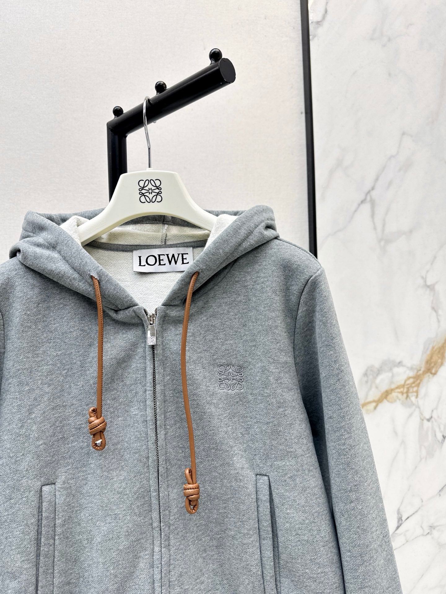 Lo 25 New loose hooded casual jacket (gray/black)