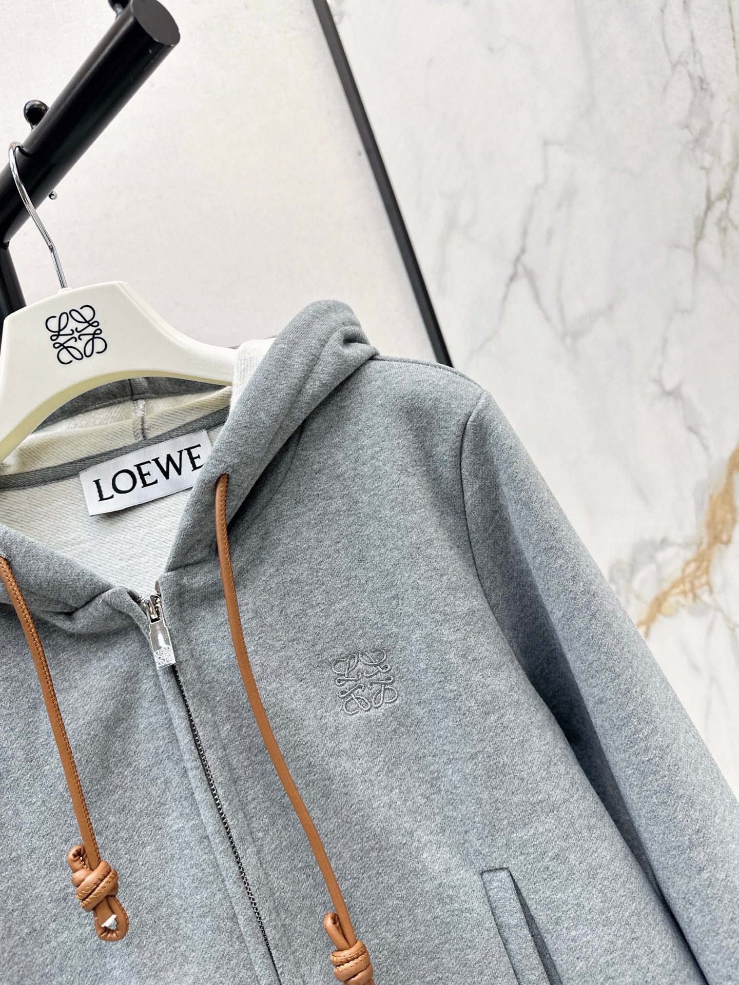 Lo 25 New loose hooded casual jacket (gray/black)