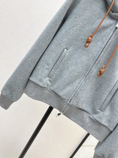 Lo 25 New loose hooded casual jacket (gray/black)