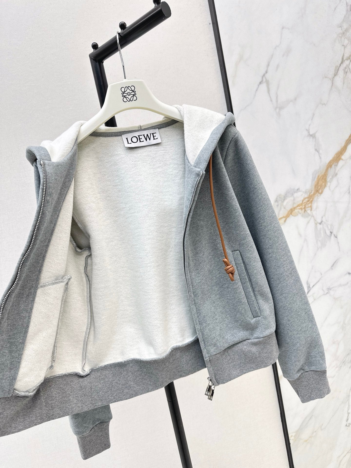 Lo 25 New loose hooded casual jacket (gray/black)