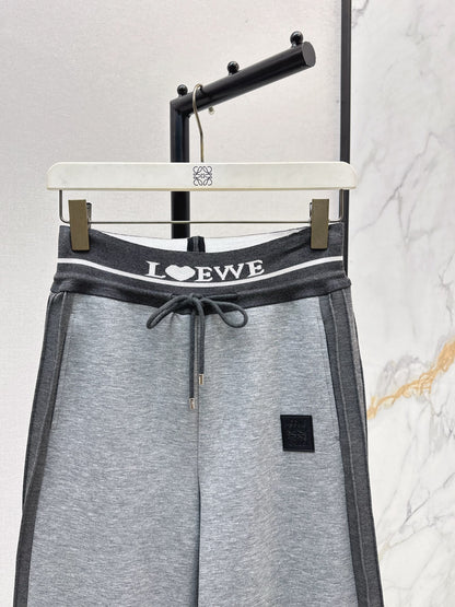 Lo 25 New logo threaded straight-leg trousers (gray/black)