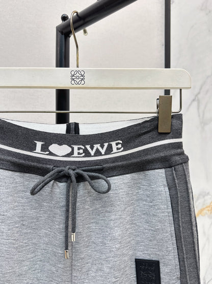 Lo 25 New logo threaded straight-leg trousers (gray/black)