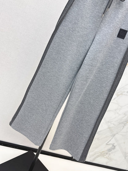 Lo 25 New logo threaded straight-leg trousers (gray/black)