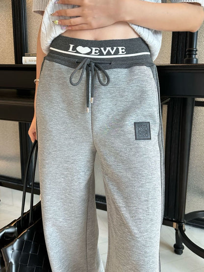 Lo 25 New logo threaded straight-leg trousers (gray/black)