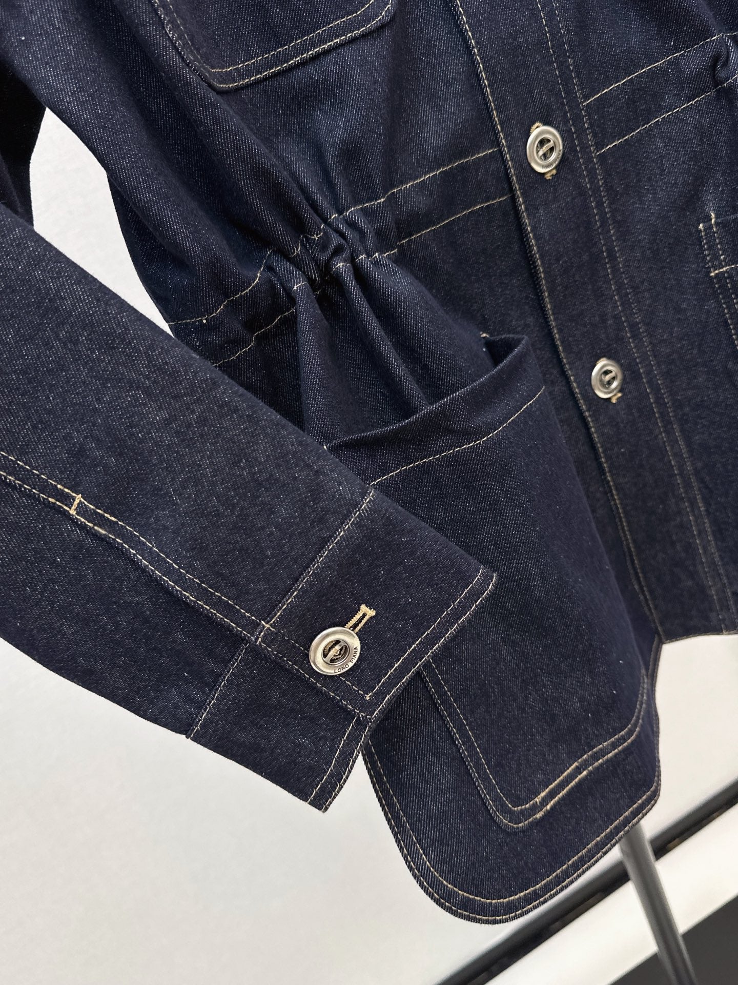 Lor 25 New drawstring waist denim jacket