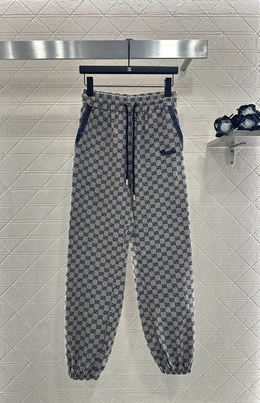 Gu 25 jacquard casual drawstring trousers