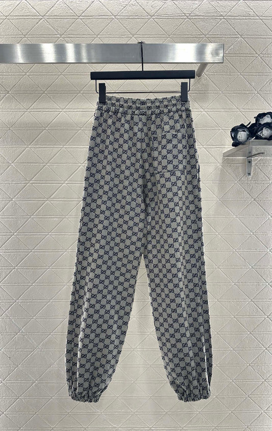 Gu 25 jacquard casual drawstring trousers