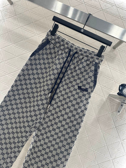 Gu 25 jacquard casual drawstring trousers