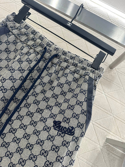 Gu 25 jacquard casual drawstring trousers