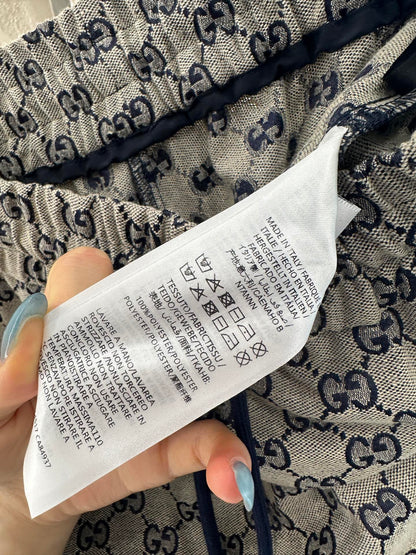 Gu 25 jacquard casual drawstring trousers