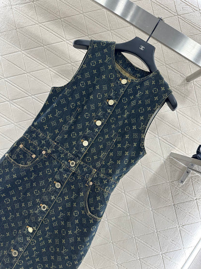 L 25 denim vest skirt