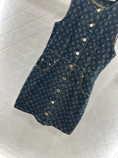 L 25 denim vest skirt