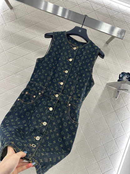 L 25 denim vest skirt