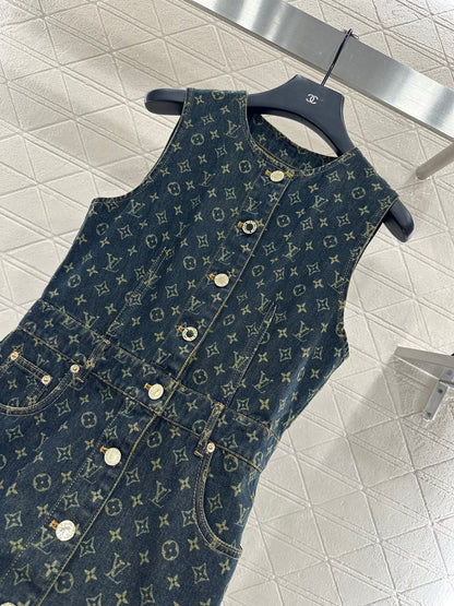 L 25 denim vest skirt