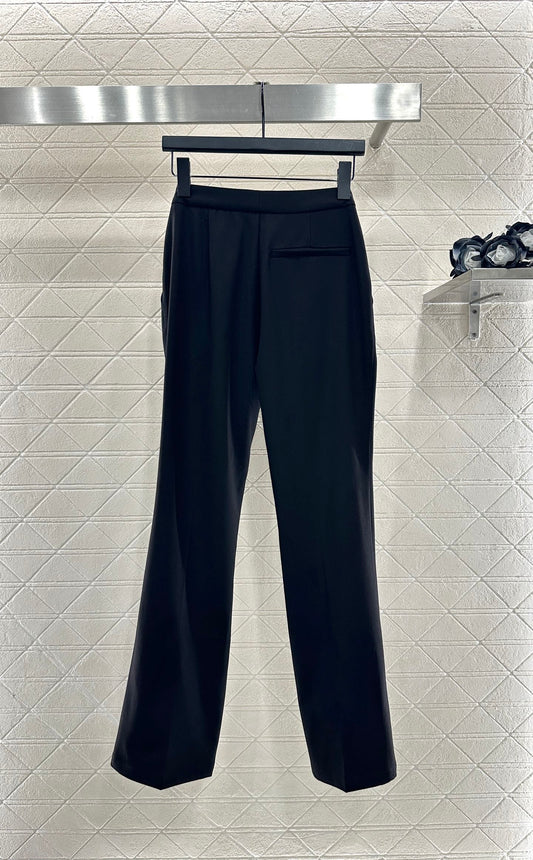 L 25 Leather chain-link straight-leg suit trousers